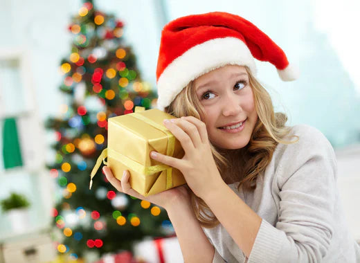 child with christmas gift