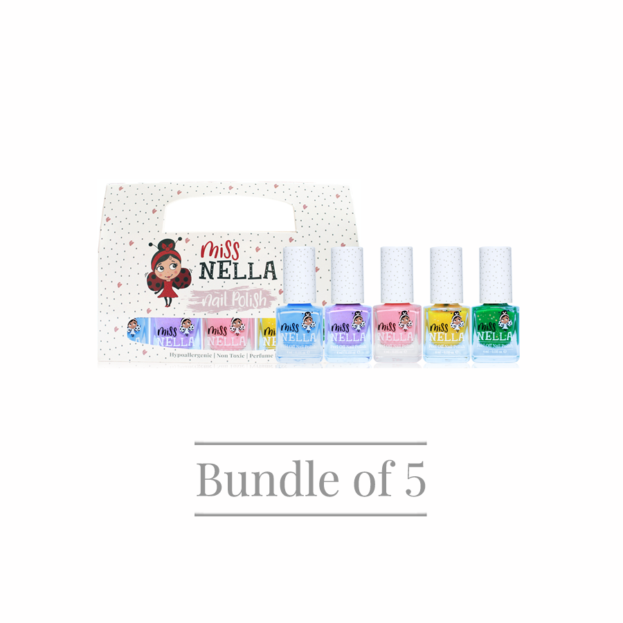 5-piece Kids Peel-off Nail Polish Set - 52 Shades Available