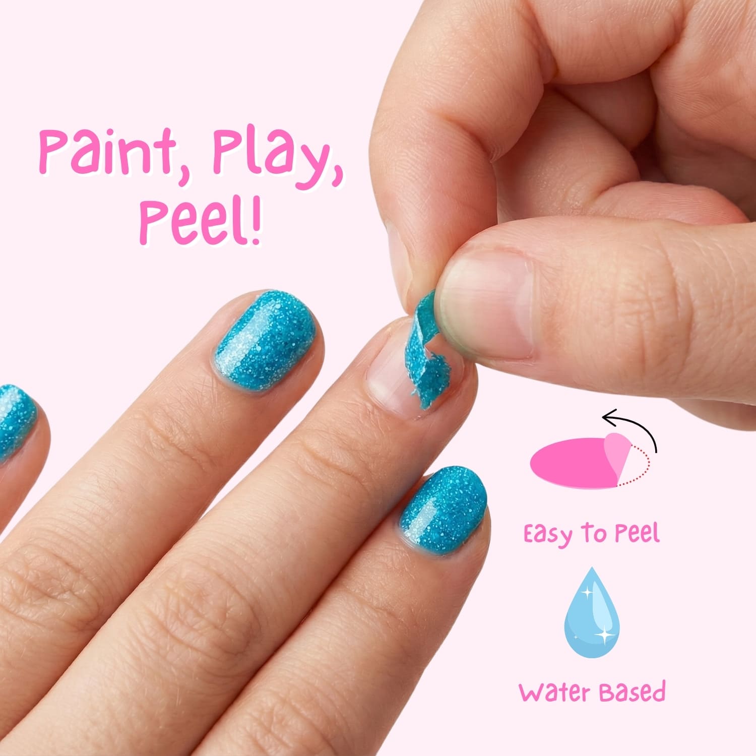 Under The Sea: Glittery Blue Peel Off Nail Polish