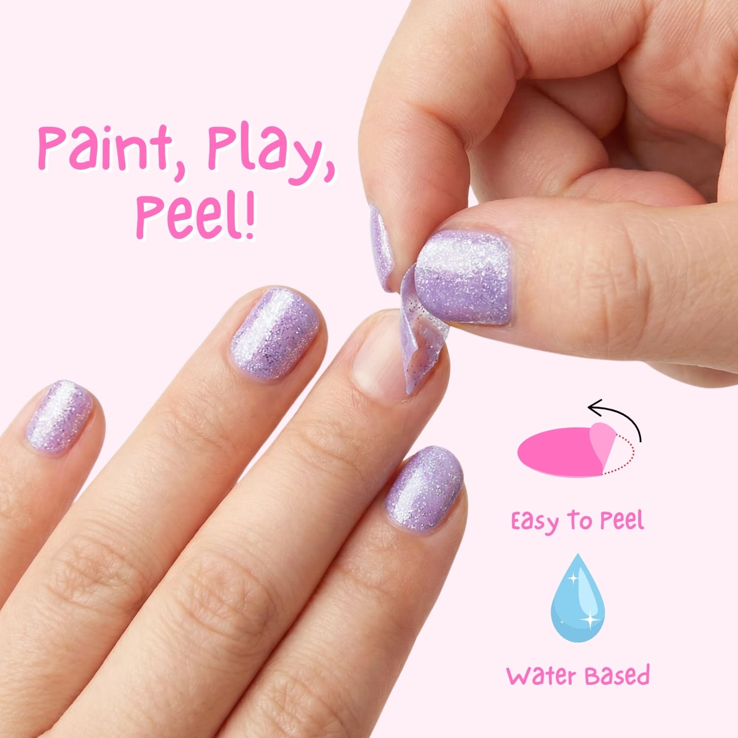 Sparkly Zebra:  Sparkly Lilac Peel Off Nail Polish