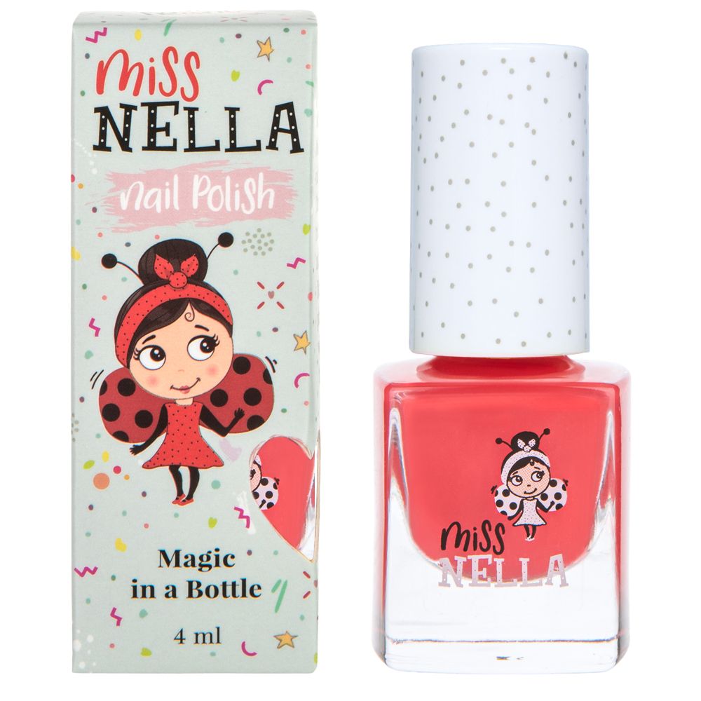 Cherry Macaroon: 4ml Bright Coral Red Kids' Nail Polish