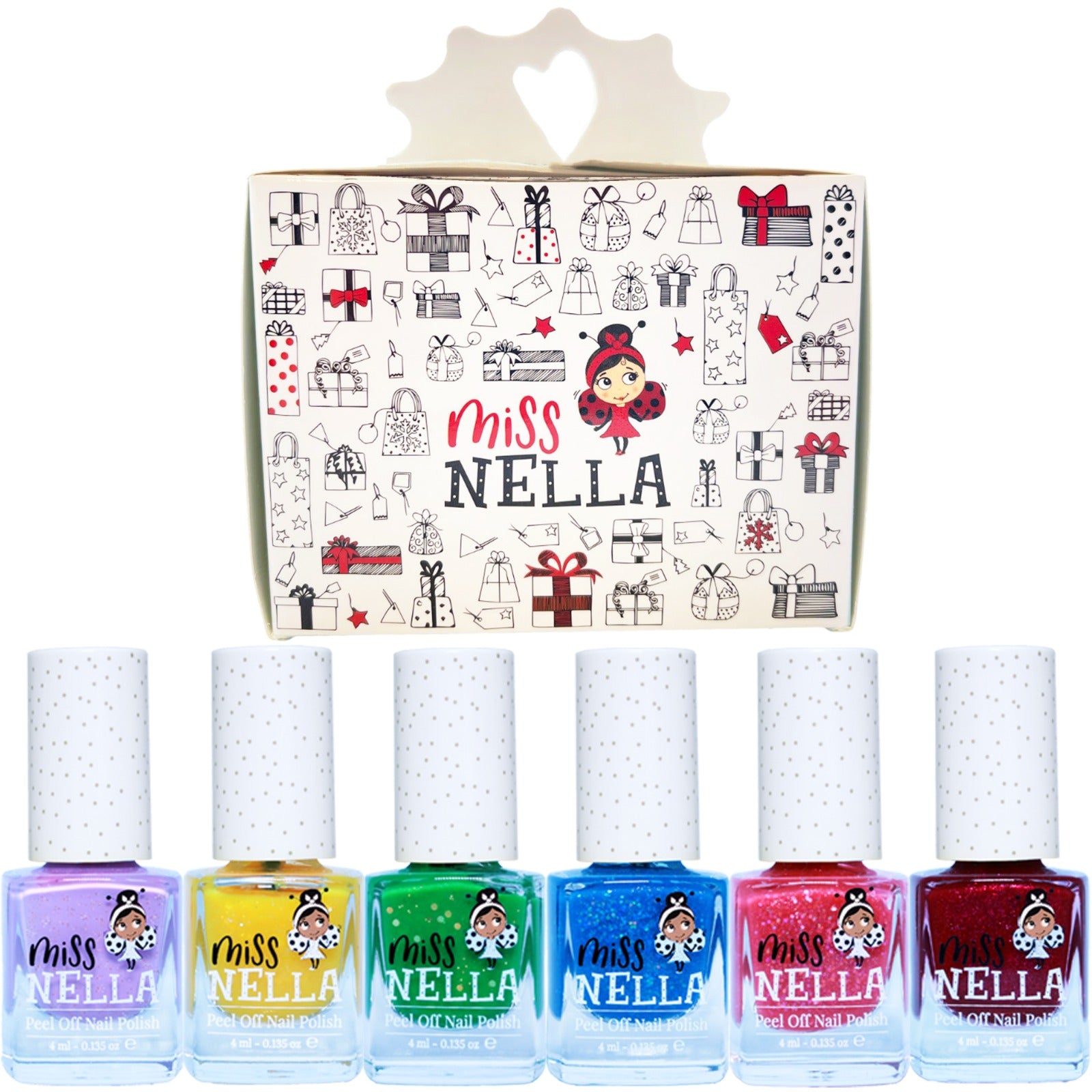 Christmas Glitter Pack of 6 Non Toxic Nail Polishes